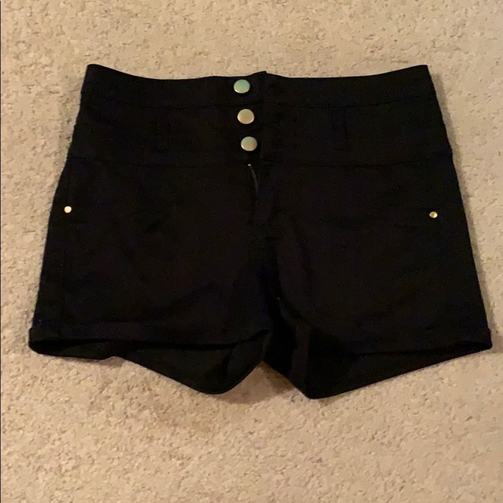 Black high wasted jean shorts